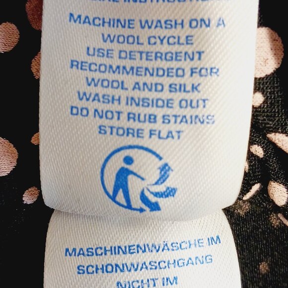 Boden,  Women's Top, Size 8, Black with Soft Pink Dots,  Lyocell and Wool Blend - Picture 16 of 16